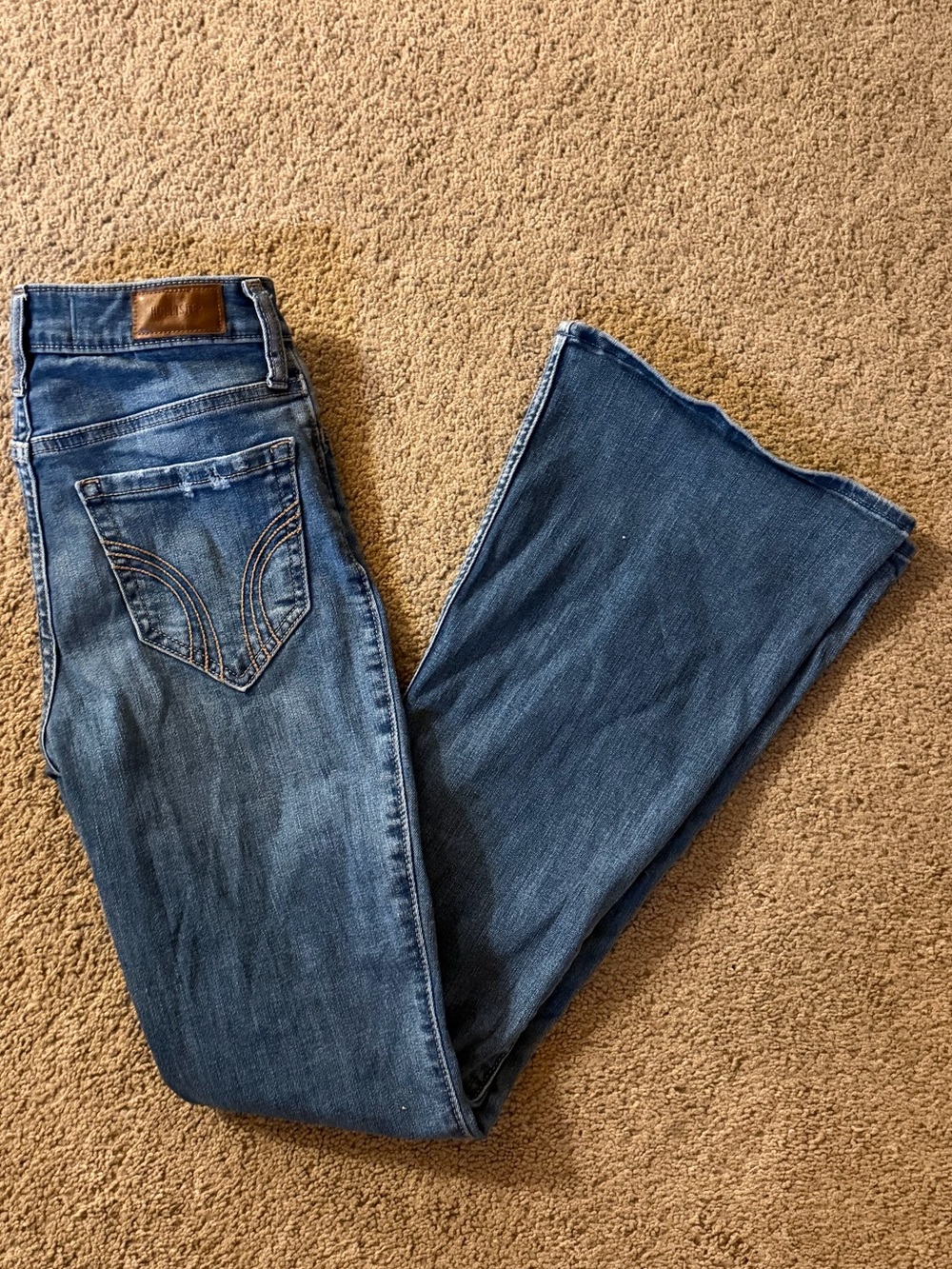 Hollister Medium Blue Flare Jeans - Women's Wide Leg